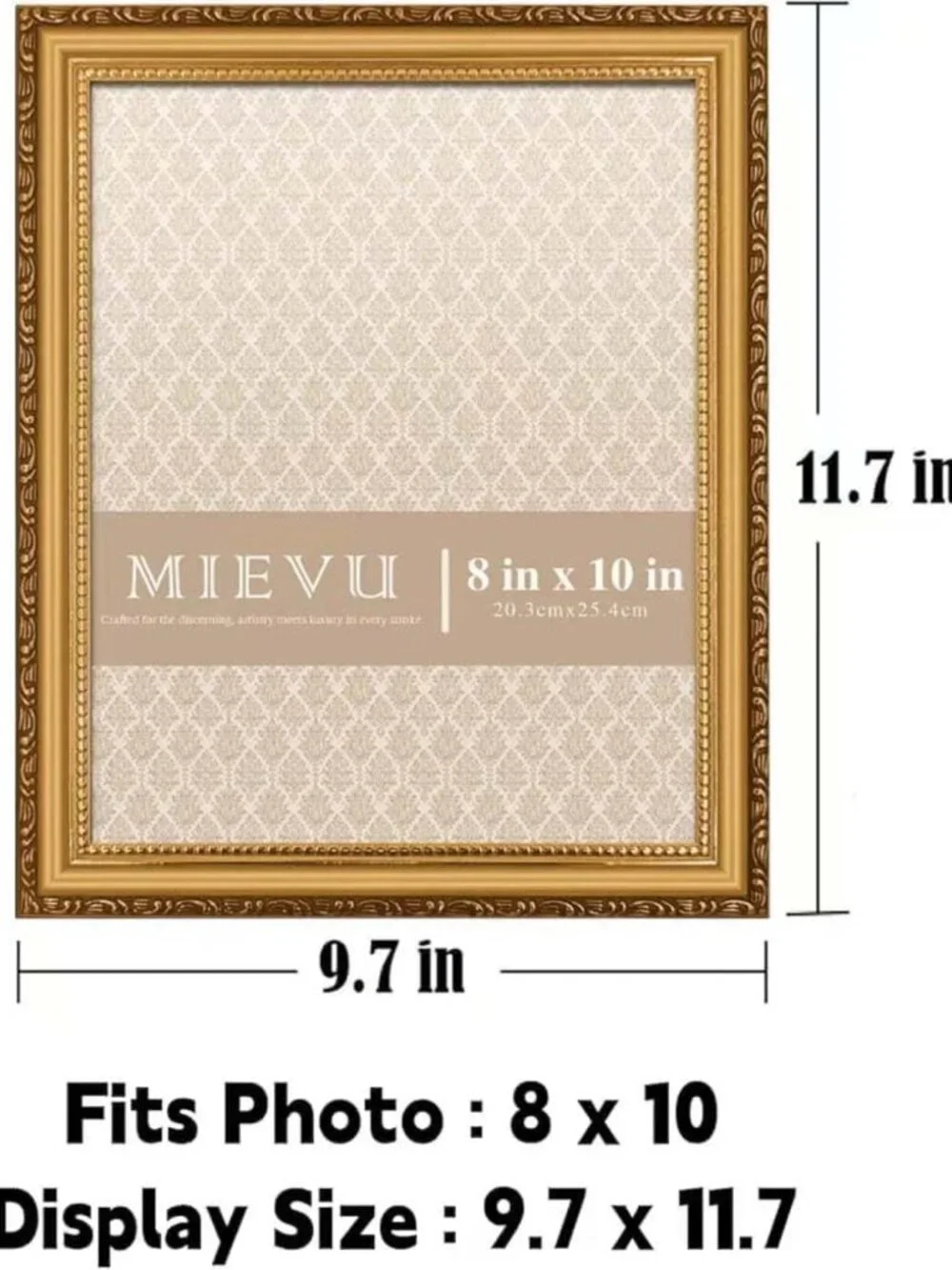 Elegant 8x10 Gold Picture Frame - Wall Hanging & Tabletop Display, Vintage Style